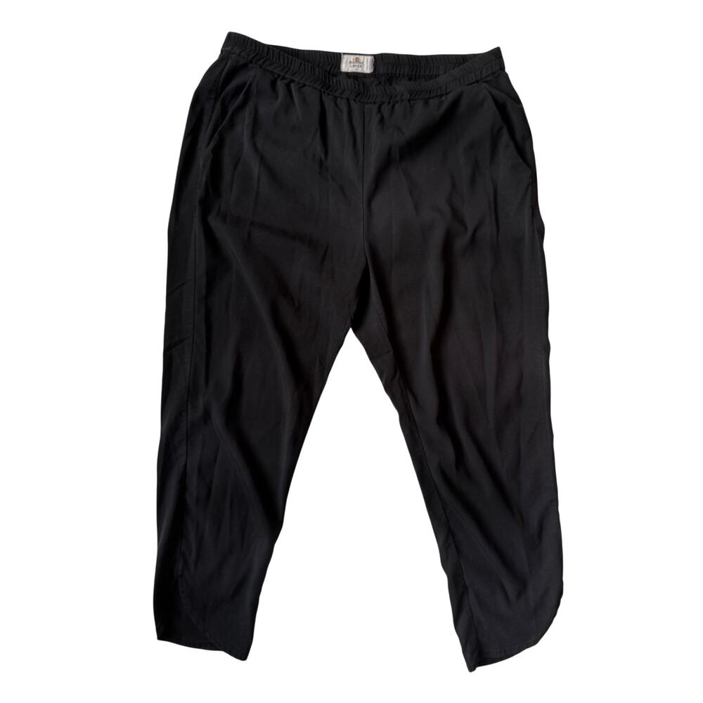 Marine Layer Allison Pant LP Large Petite Black Modal Cropped Tapered Elastic - Picture 12 of 16